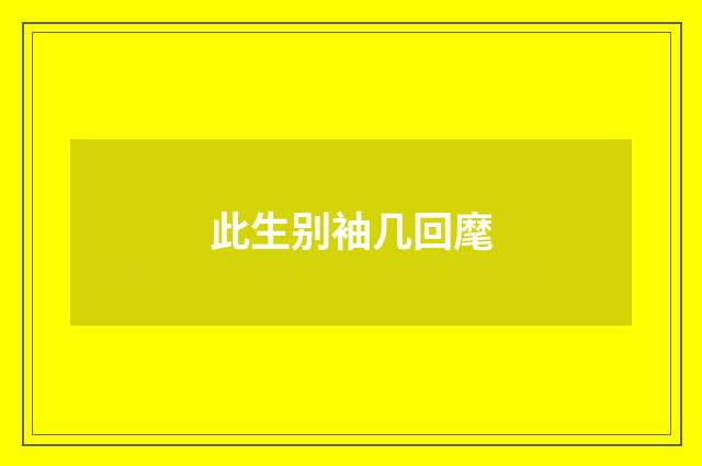 此生别袖几回麾