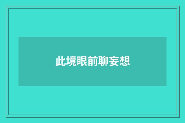 此境眼前聊妄想