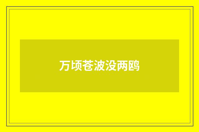 万顷苍波没两鸥