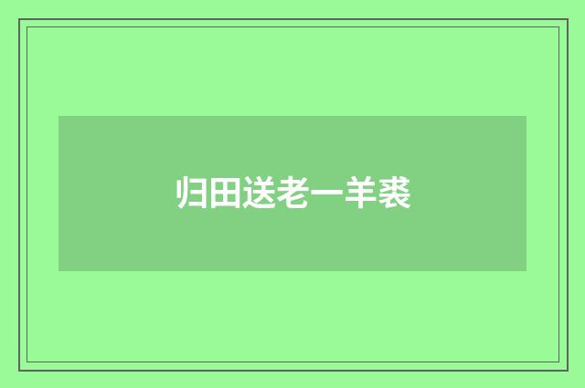 归田送老一羊裘