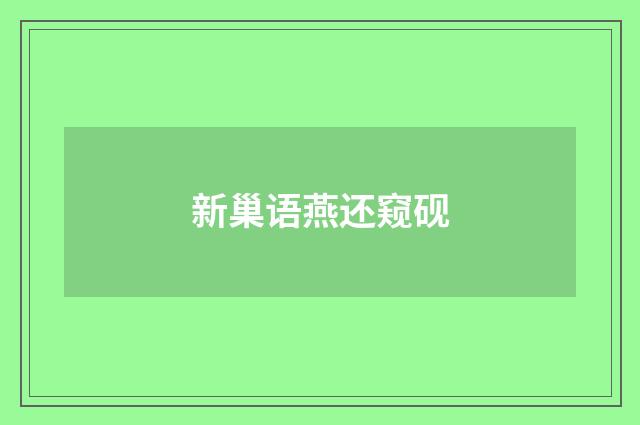新巢语燕还窥砚
