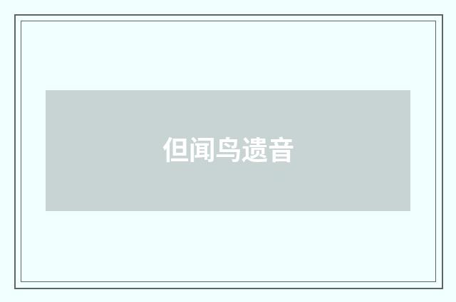 但闻鸟遗音