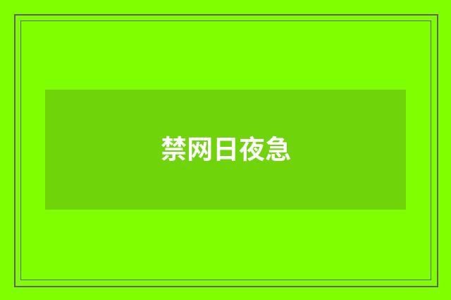 禁网日夜急