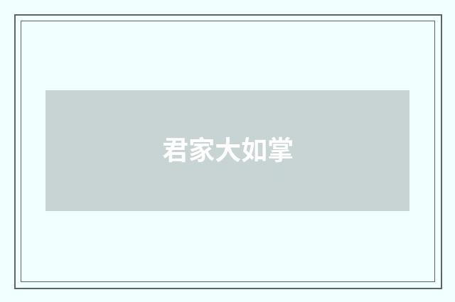 君家大如掌