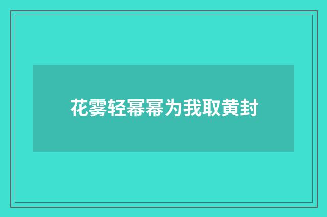 花雾轻幂幂为我取黄封