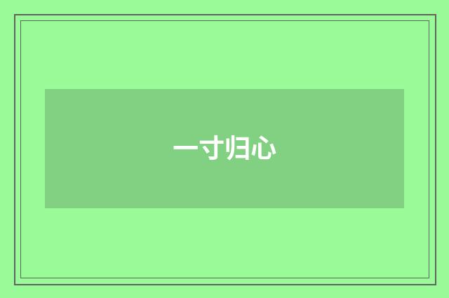 一寸归心