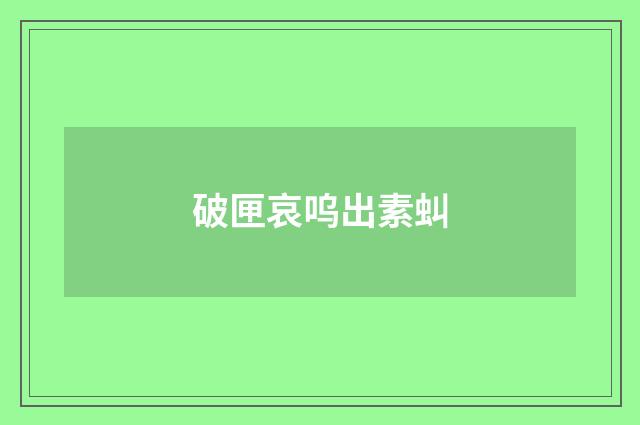 破匣哀呜出素虯