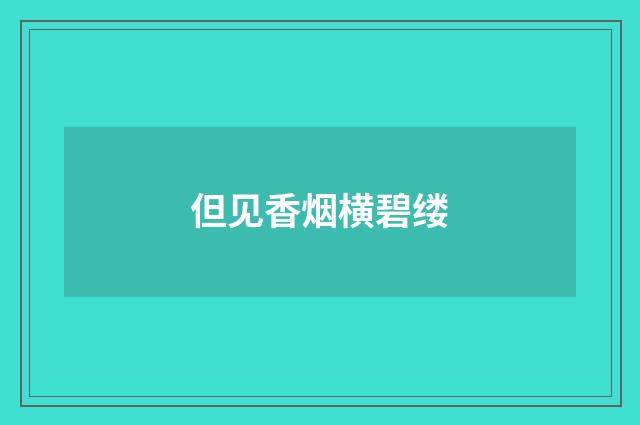 但见香烟横碧缕