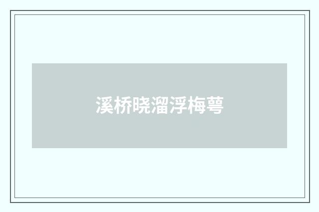 溪桥晓溜浮梅萼