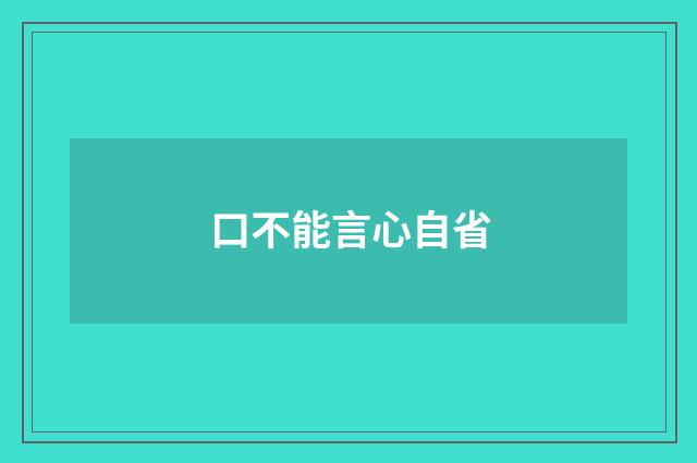 口不能言心自省