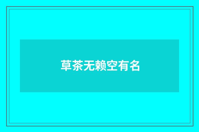 草茶无赖空有名