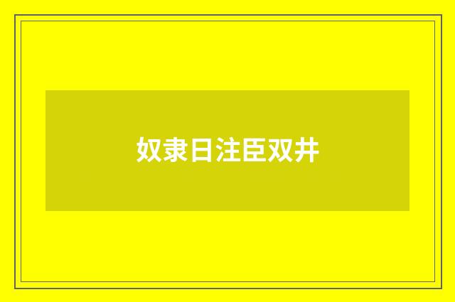奴隶日注臣双井