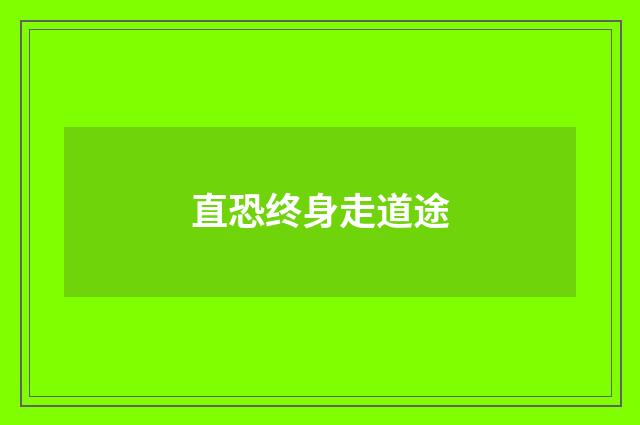 直恐终身走道途