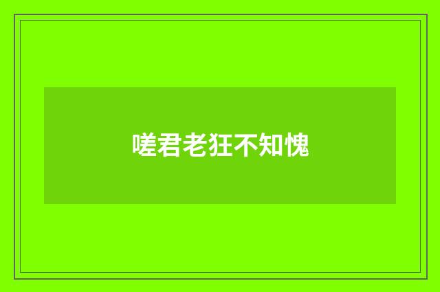 嗟君老狂不知愧