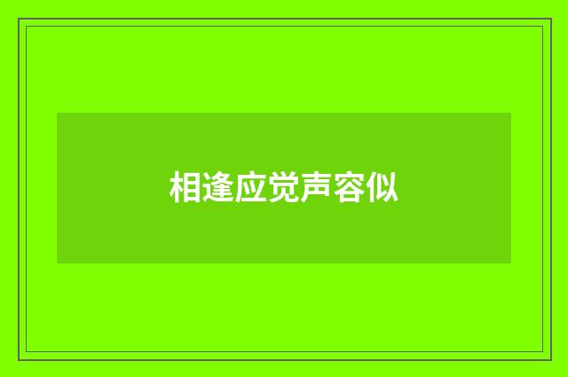 相逢应觉声容似