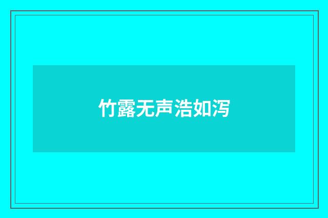 竹露无声浩如泻