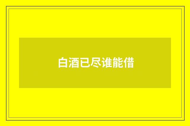 白酒已尽谁能借