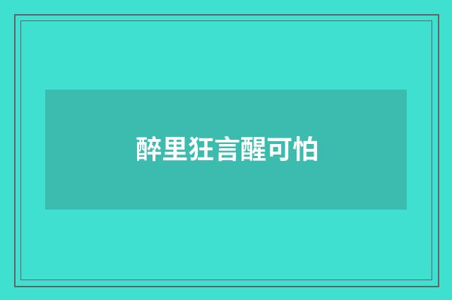 醉里狂言醒可怕