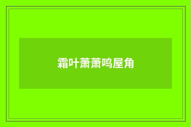 霜叶萧萧鸣屋角