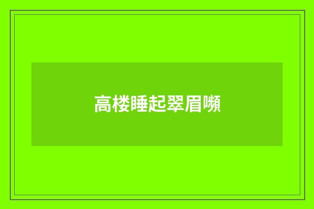 高楼睡起翠眉嚬