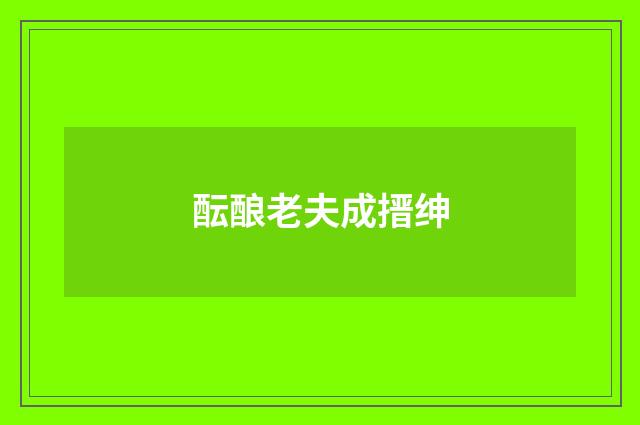 酝酿老夫成搢绅