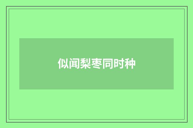 似闻梨枣同时种