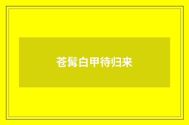 苍髯白甲待归来