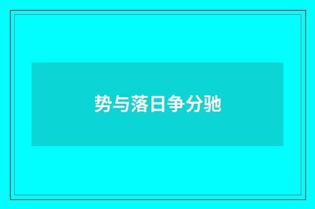 势与落日争分驰