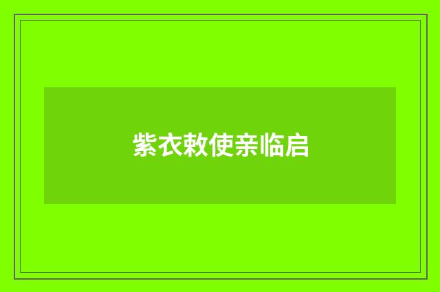 紫衣敕使亲临启