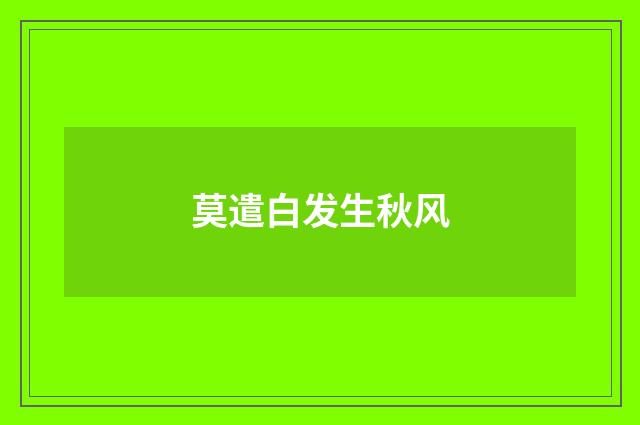 莫遣白发生秋风