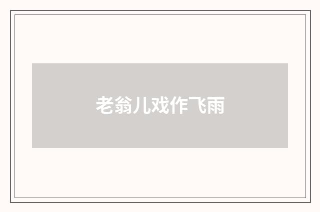老翁儿戏作飞雨