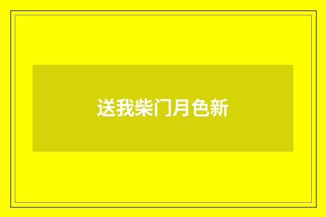 送我柴门月色新