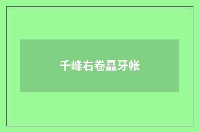 千峰右卷矗牙帐