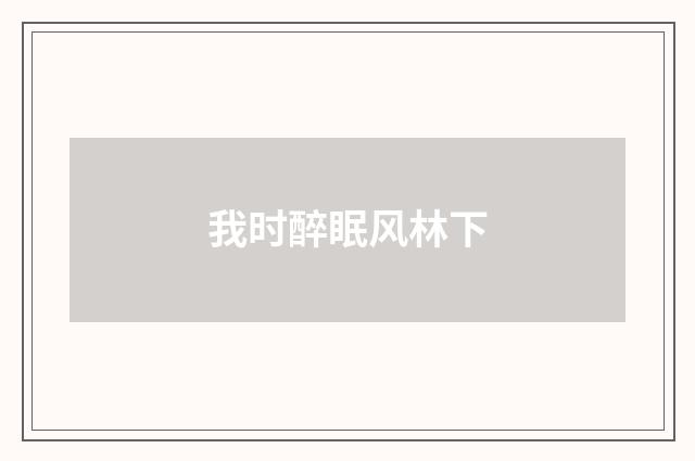 我时醉眠风林下