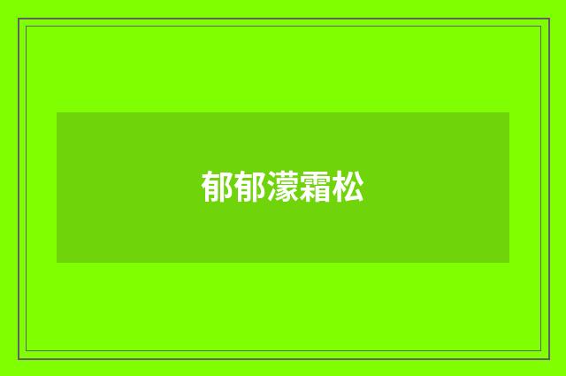 郁郁濛霜松