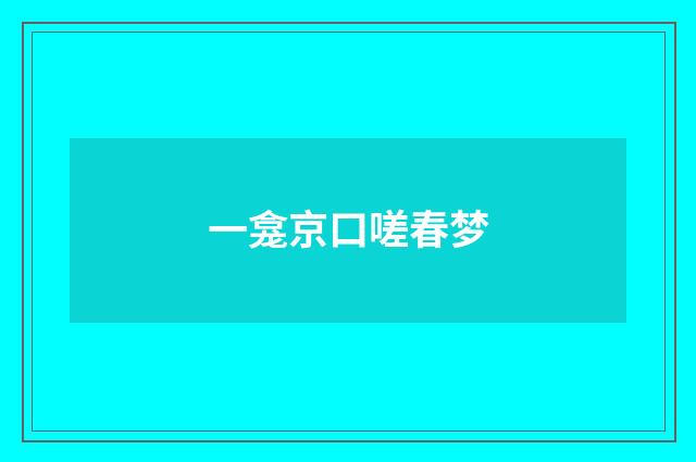 一龛京口嗟春梦