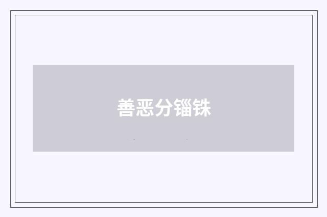 善恶分锱铢