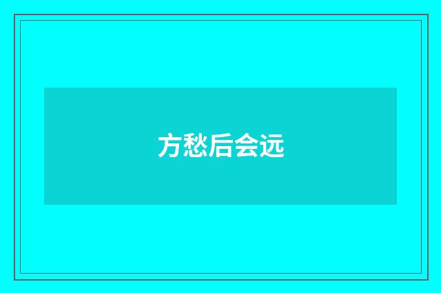 方愁后会远