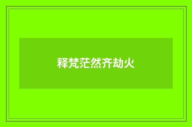 释梵茫然齐劫火