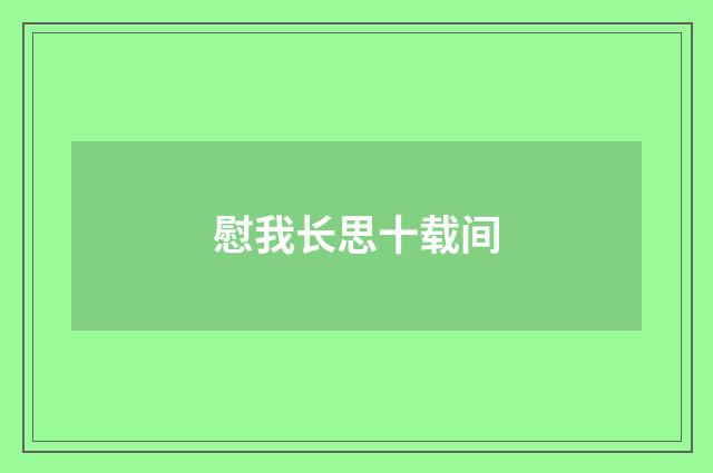 慰我长思十载间