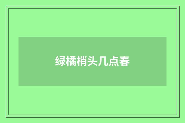 绿橘梢头几点春