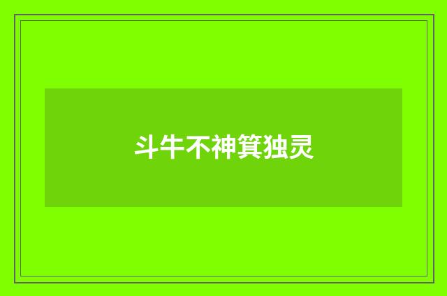 斗牛不神箕独灵