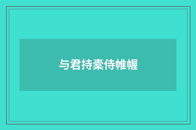 与君持橐侍帷幄