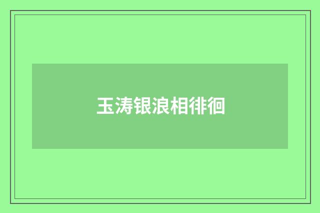 玉涛银浪相徘徊
