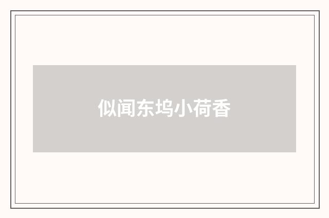 似闻东坞小荷香