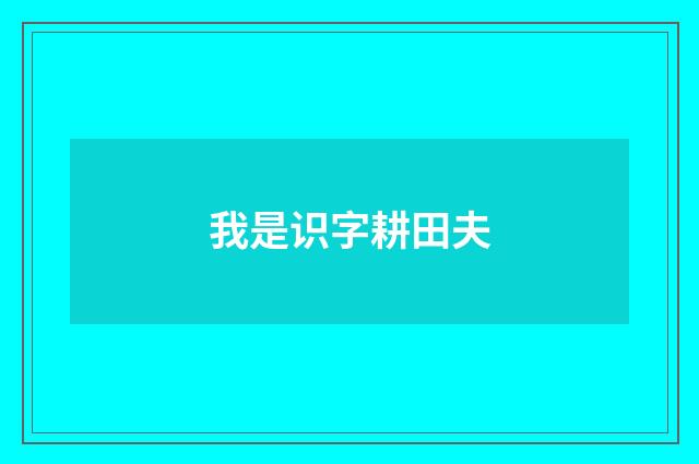 我是识字耕田夫