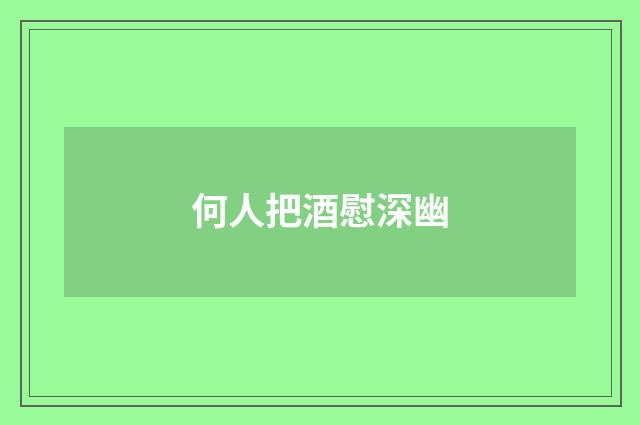 何人把酒慰深幽