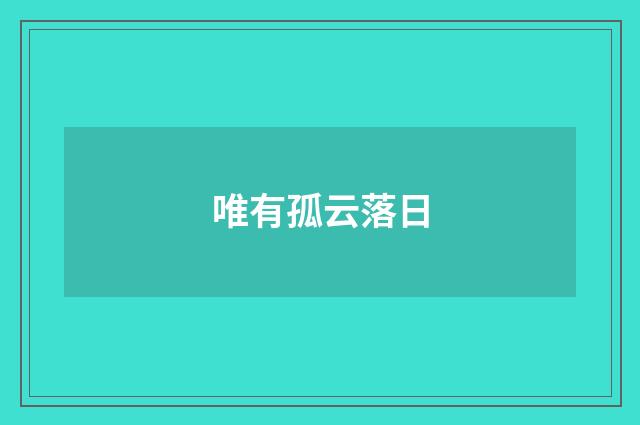 唯有孤云落日