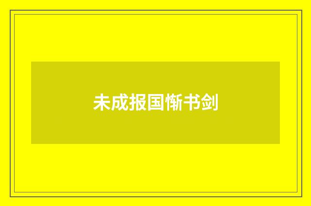 未成报国惭书剑