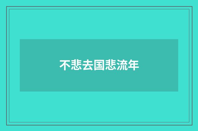 不悲去国悲流年
